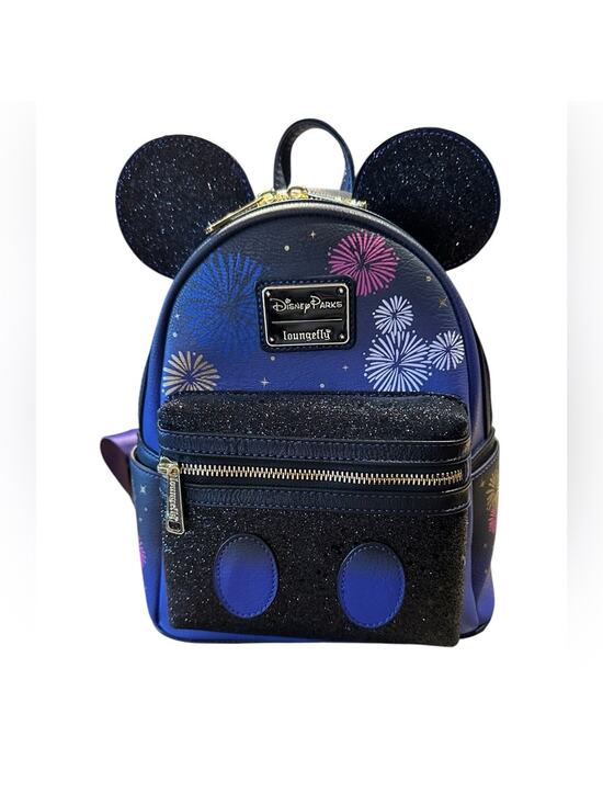 Disney 50th Anniversary Loungefly Backpack - Blue and Black Mickey Ears main image 7